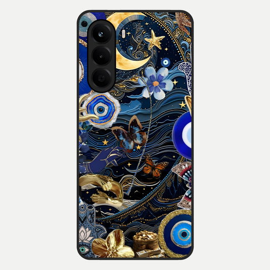  Golden Moon Magic Glass Case For OnePlus Nord CE 6 Lite back cover – full design glossy printed glass finish