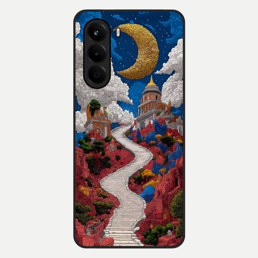  Heavenly Moon Path Glass Case For OnePlus Nord CE 6 Lite back cover – full design glossy printed glass finish