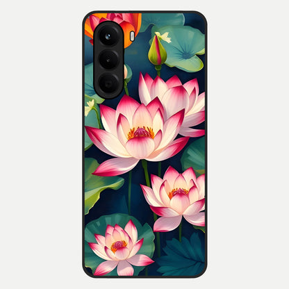  Lotus Dream Serenity Glass Case For OnePlus Nord CE 6 Lite back cover – full design glossy printed glass finish