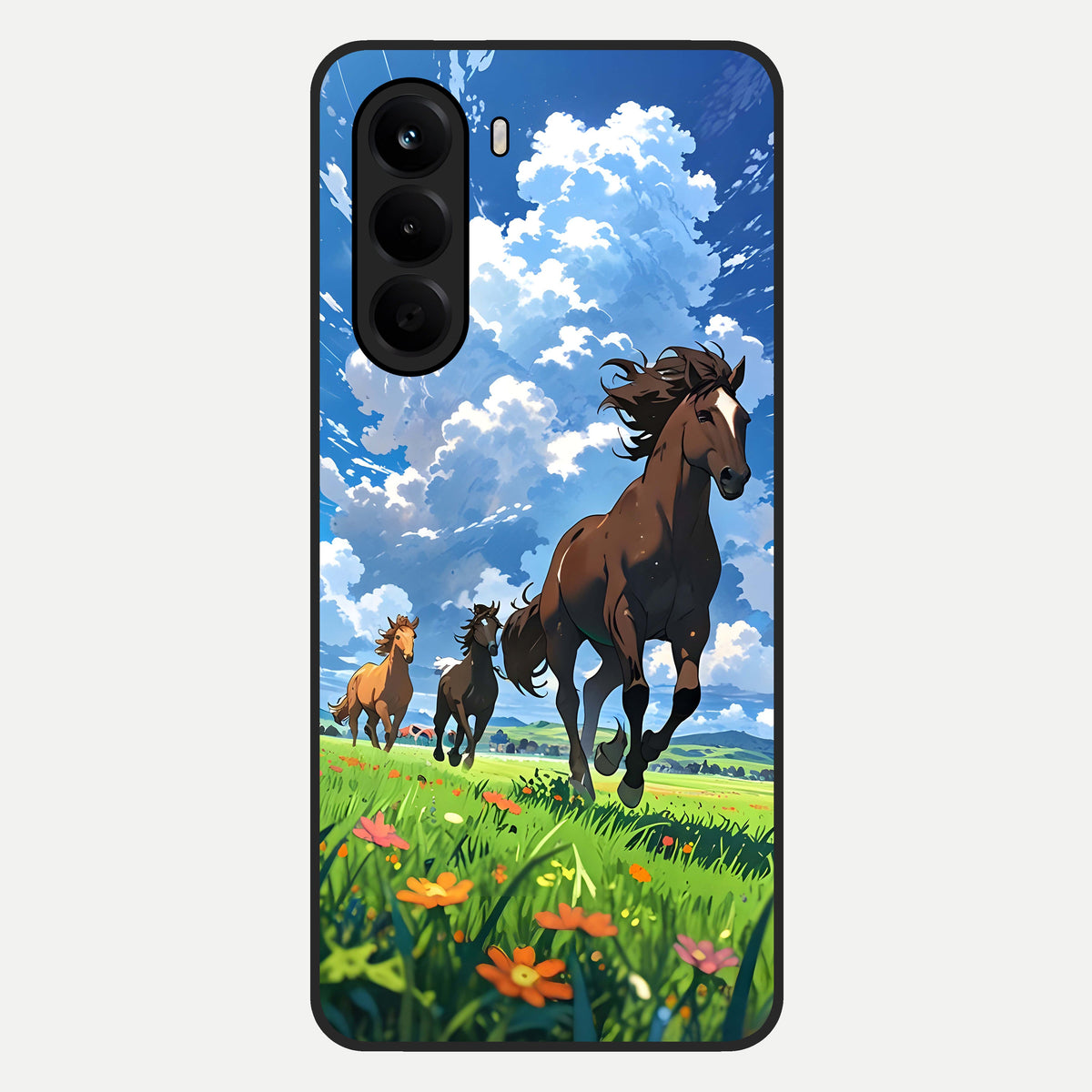  Majestic Horses Galloping Glass Case For OnePlus Nord CE 6 Lite back cover – full design glossy printed glass finish