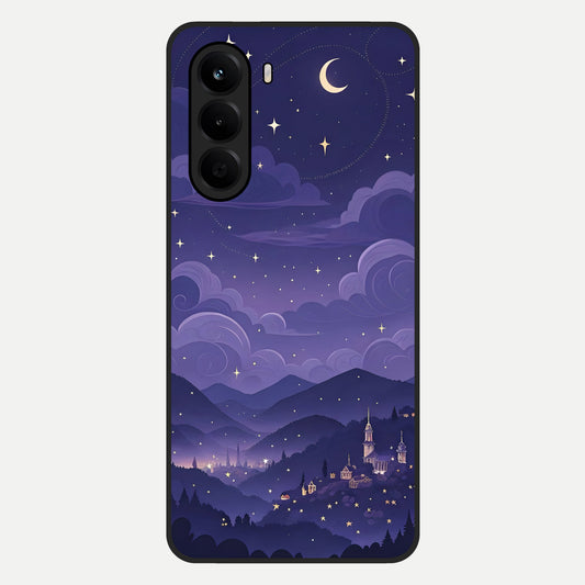  Minimal Night View Glass Case For OnePlus Nord CE 6 Lite back cover – full design glossy printed glass finish