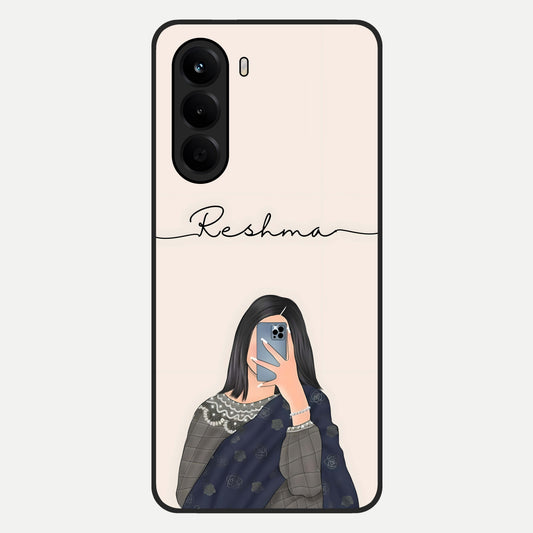  Mirror Mood Muse With Custom Name Glass Case For OnePlus Nord CE 6 Lite back cover – full design glossy printed glass finish