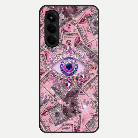  Money Eye Luxe Glass Case For OnePlus Nord CE 6 Lite back cover – full design glossy printed glass finish