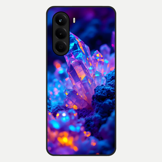 Neon Aura Shards Glass Case For OnePlus Nord CE 6 Lite back cover – full design glossy printed glass finish