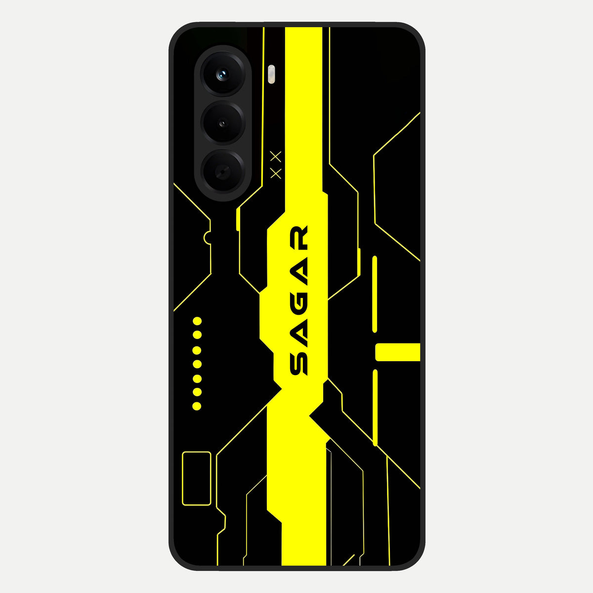  Neon CYBERPUNK Custom Name Glass Case For OnePlus Nord CE 6 Lite back cover – full design glossy printed glass finish