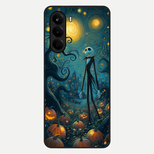  Pumpkin Moon Night Glass Case For OnePlus Nord CE 6 Lite back cover – full design glossy printed glass finish