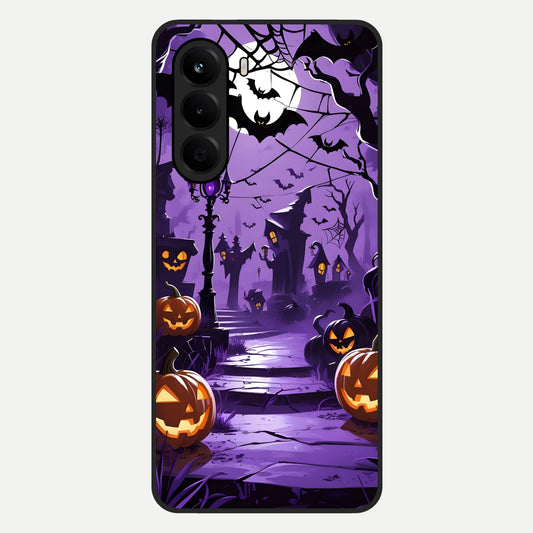  Pumpkin Patch Halloween Glass Case For OnePlus Nord CE 6 Lite back cover – full design glossy printed glass finish