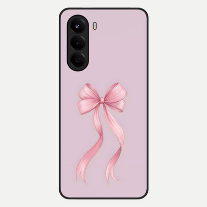  Soft Blush Bow Glass Case For OnePlus Nord CE 6 Lite back cover – full design glossy printed glass finish