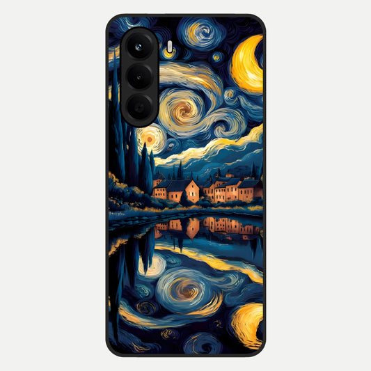  Starry Sky Serenity Glass Case For OnePlus Nord CE 6 Lite back cover – full design glossy printed glass finish