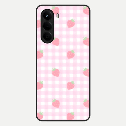 Strawberry Picnic Love Glass Case For OnePlus Nord CE 6 Lite back cover – full design glossy printed glass finish