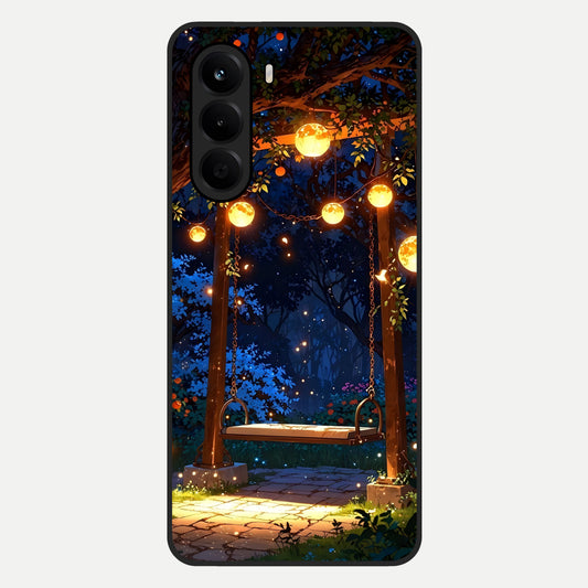  Twilight Garden Swing Glass Case For OnePlus Nord CE 6 Lite back cover – full design glossy printed glass finish