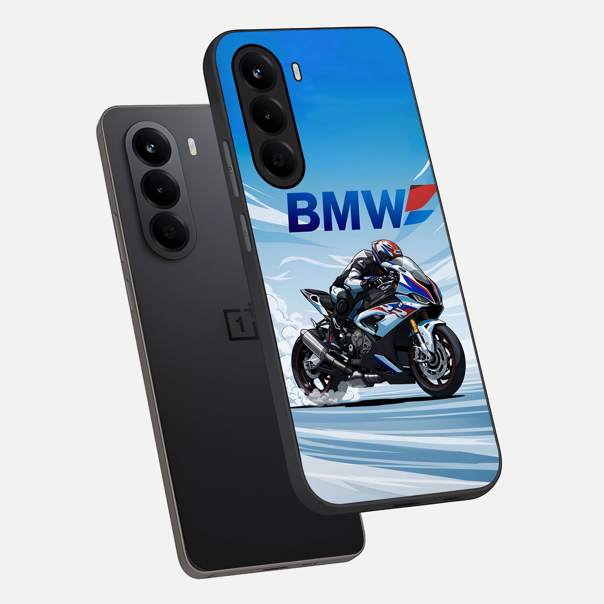  BMW Power Drift phone case For OnePlus Nord CE 6 Lite showing premium glass back cover with detailed artwork