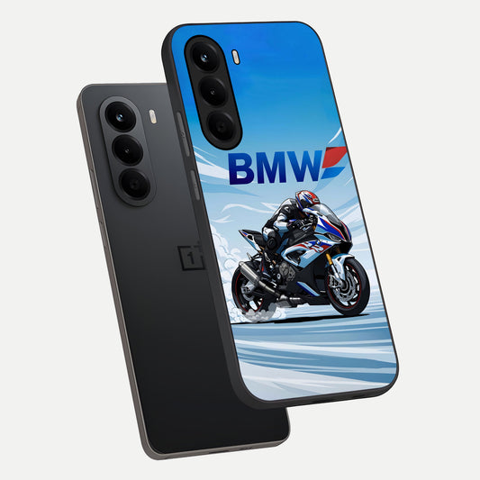  BMW Power Drift phone case For OnePlus Nord CE 6 Lite showing premium glass back cover with detailed artwork