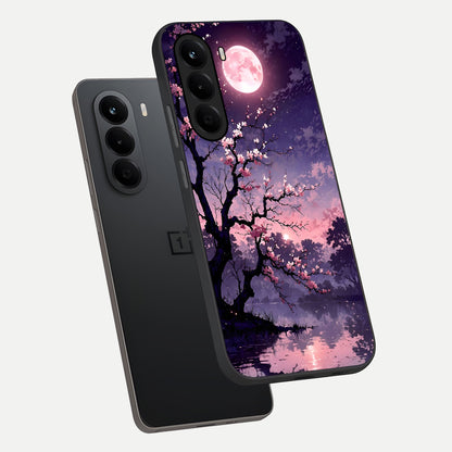  Blossom Pink Moon phone case For OnePlus Nord CE 6 Lite showing premium glass back cover with detailed artwork