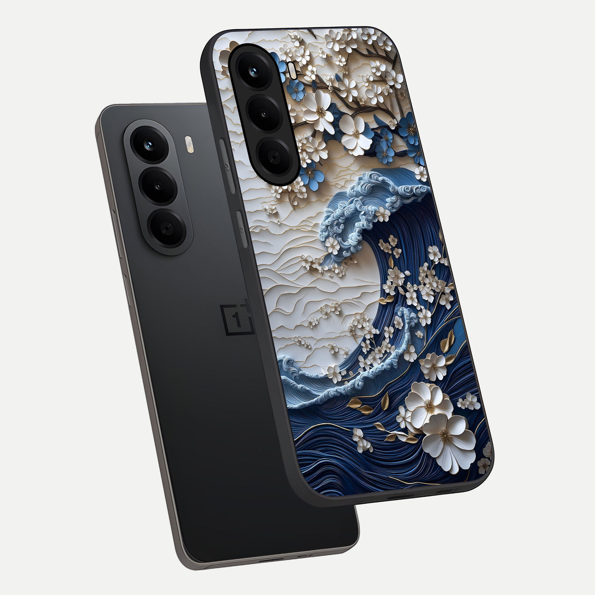  Blossom Wave Art phone case For OnePlus Nord CE 6 Lite showing premium glass back cover with detailed artwork