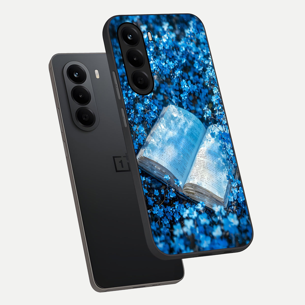  Blue Bloom Tales phone case For OnePlus Nord CE 6 Lite showing premium glass back cover with detailed artwork