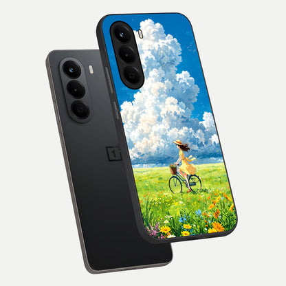  Breezy Meadow Ride phone case For OnePlus Nord CE 6 Lite showing premium glass back cover with detailed artwork