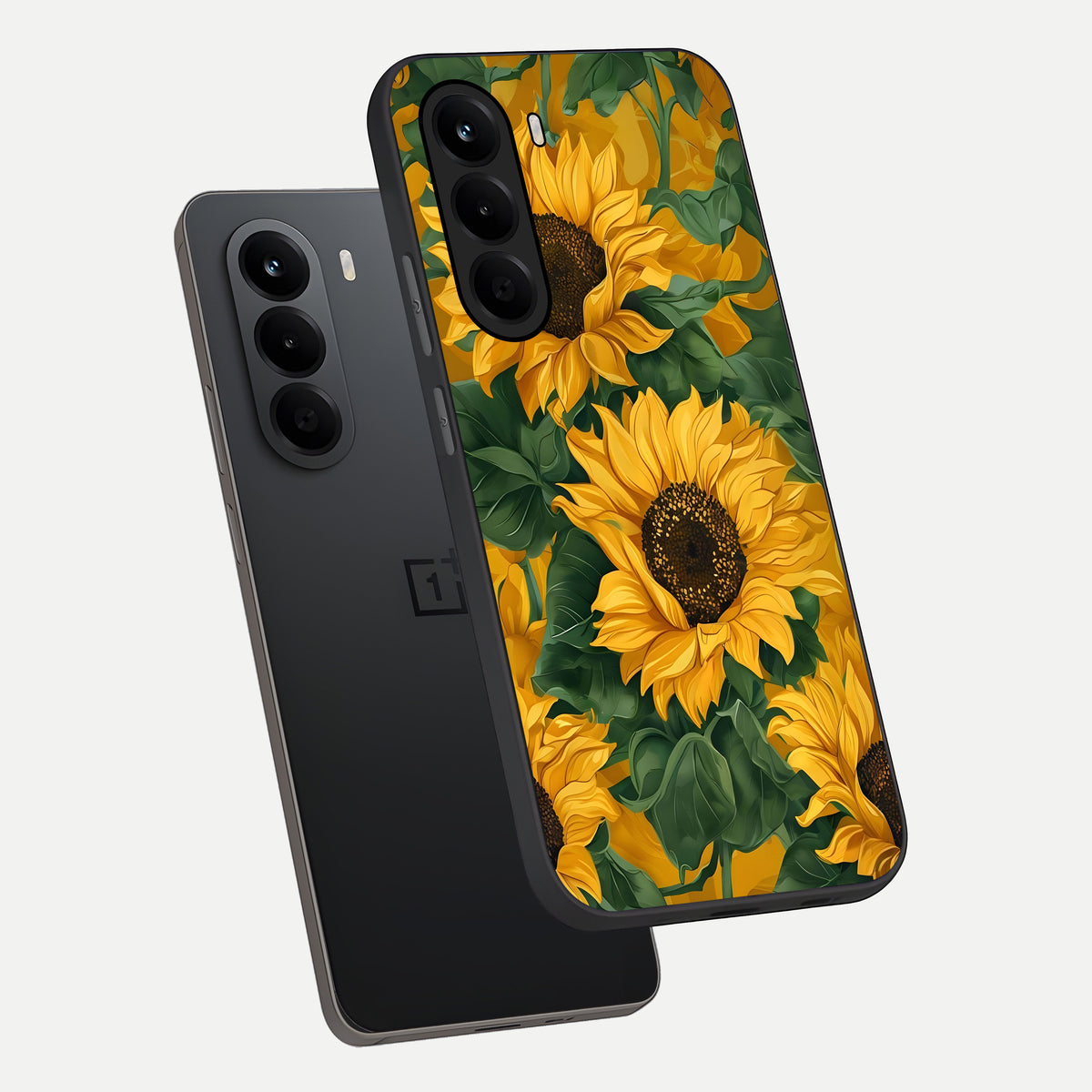  Bright Sunflower Bloom phone case For OnePlus Nord CE 6 Lite showing premium glass back cover with detailed artwork