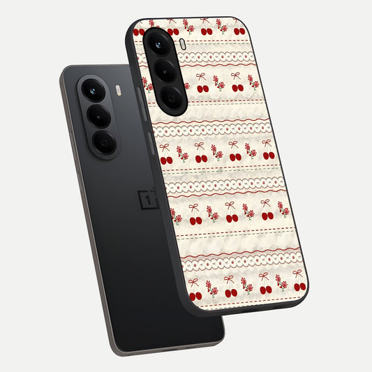  Cherry Bloom Charm phone case For OnePlus Nord CE 6 Lite showing premium glass back cover with detailed artwork