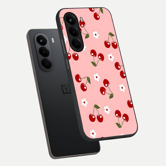  Cherry Love Mood phone case For OnePlus Nord CE 6 Lite showing premium glass back cover with detailed artwork