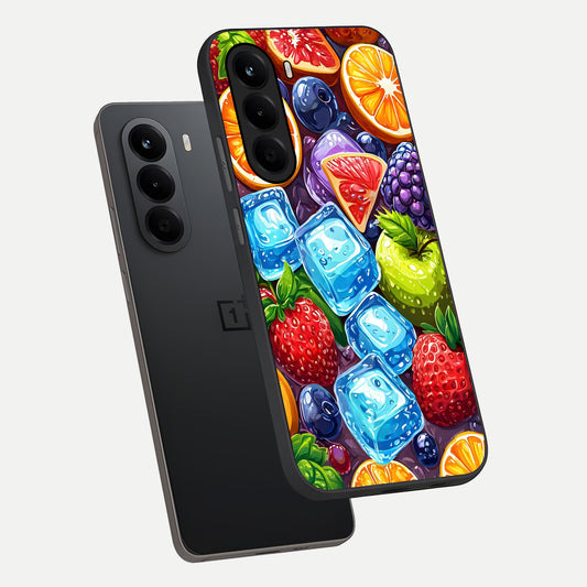  Colorful Fruits with Ice phone case For OnePlus Nord CE 6 Lite showing premium glass back cover with detailed artwork