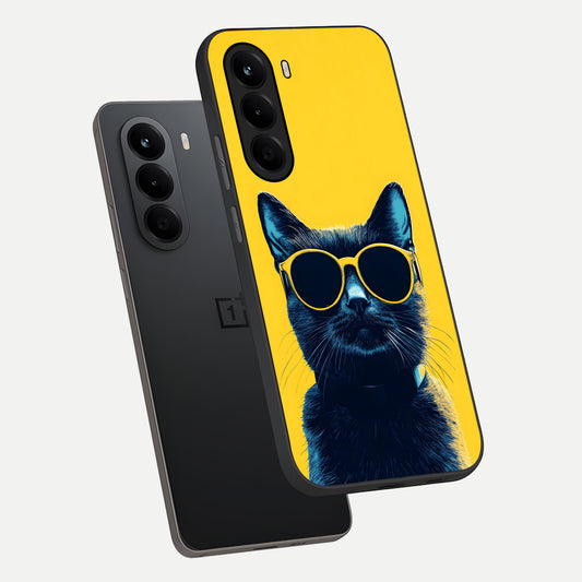  Cool Cat Vibes phone case For OnePlus Nord CE 6 Lite showing premium glass back cover with detailed artwork