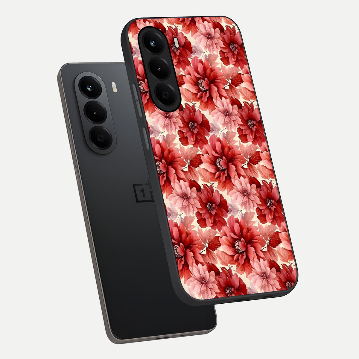  Crimson Love Petals phone case For OnePlus Nord CE 6 Lite showing premium glass back cover with detailed artwork