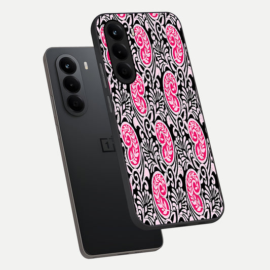  Crimson Paisley Charm phone case For OnePlus Nord CE 6 Lite showing premium glass back cover with detailed artwork