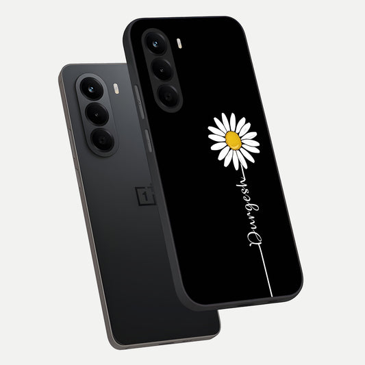  Custom Name White Flower phone case For OnePlus Nord CE 6 Lite showing premium glass back cover with detailed artwork