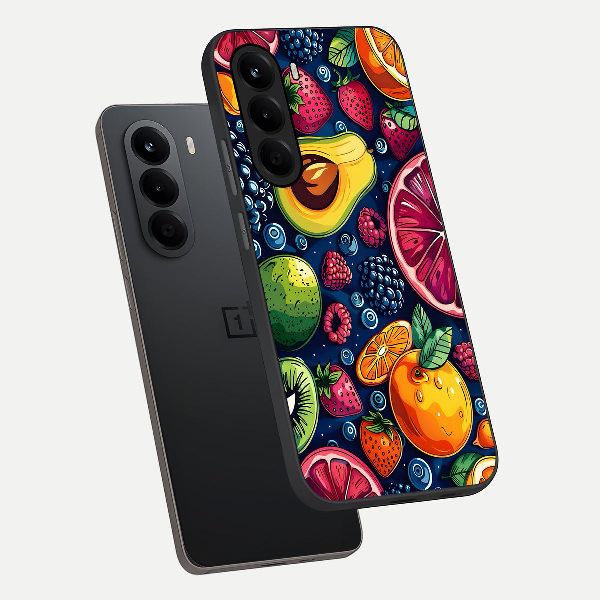  Cute Fruits Art phone case For OnePlus Nord CE 6 Lite showing premium glass back cover with detailed artwork