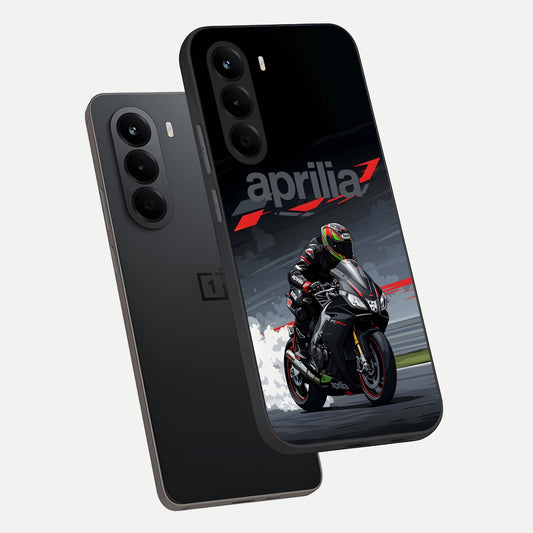  Dark Aprilla phone case For OnePlus Nord CE 6 Lite showing premium glass back cover with detailed artwork