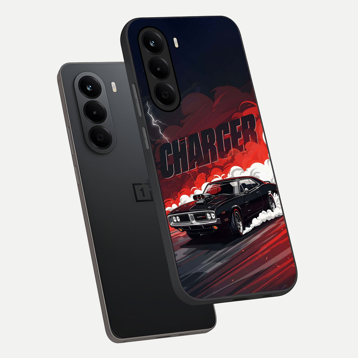  Dark Charger Fury phone case For OnePlus Nord CE 6 Lite showing premium glass back cover with detailed artwork