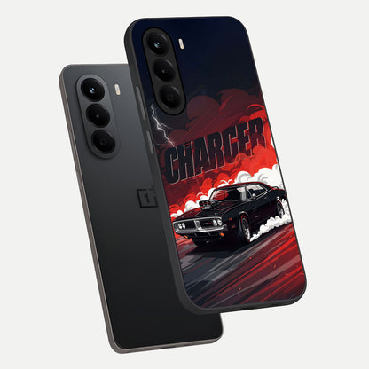  Dark Charger Fury phone case For OnePlus Nord CE 6 Lite showing premium glass back cover with detailed artwork