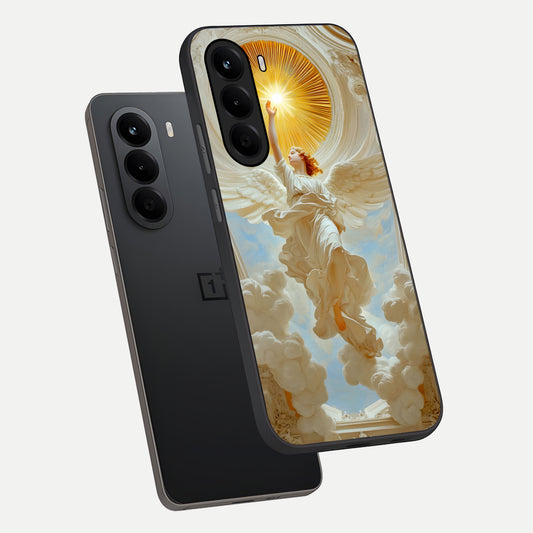  Divine Light Angel phone case For OnePlus Nord CE 6 Lite showing premium glass back cover with detailed artwork