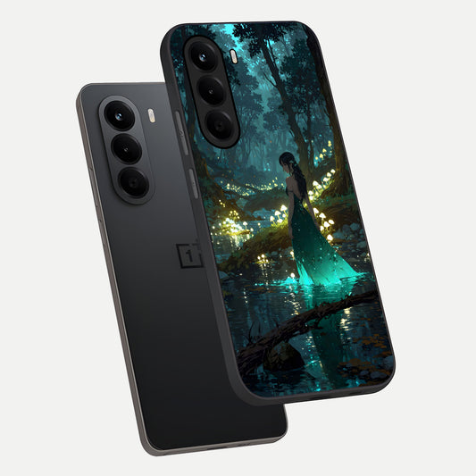  Enchanted Forest Glow phone case For OnePlus Nord CE 6 Lite showing premium glass back cover with detailed artwork