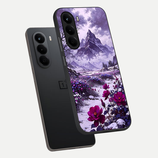  Flower Mountain View phone case For OnePlus Nord CE 6 Lite showing premium glass back cover with detailed artwork