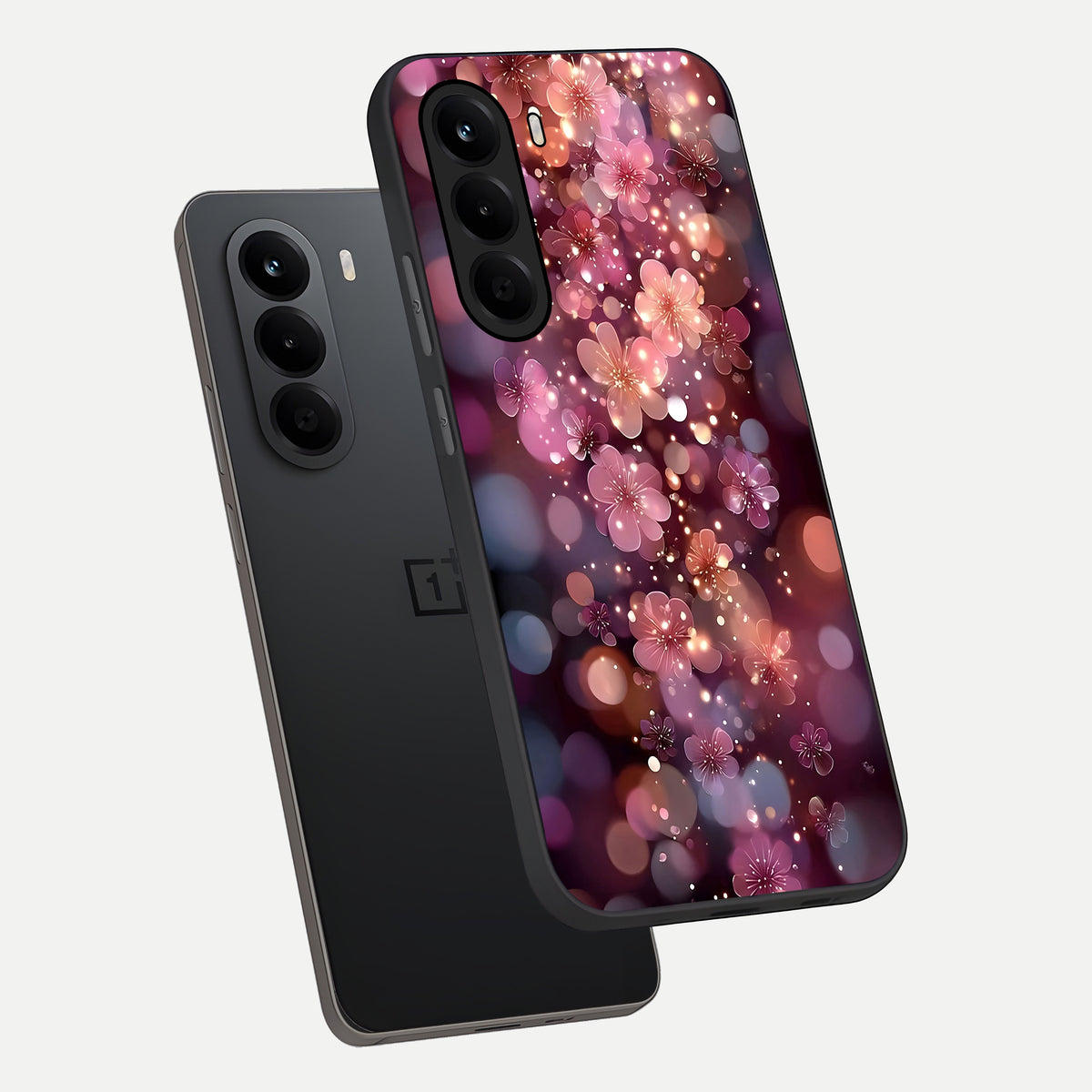  Glowing Petal Bliss phone case For OnePlus Nord CE 6 Lite showing premium glass back cover with detailed artwork