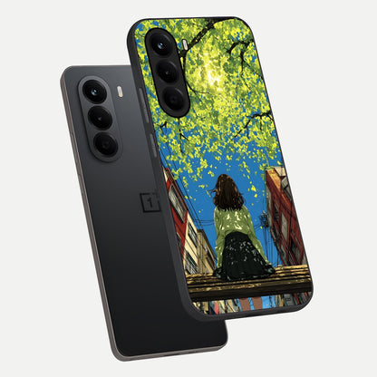  Golden Leaves Glow phone case For OnePlus Nord CE 6 Lite showing premium glass back cover with detailed artwork