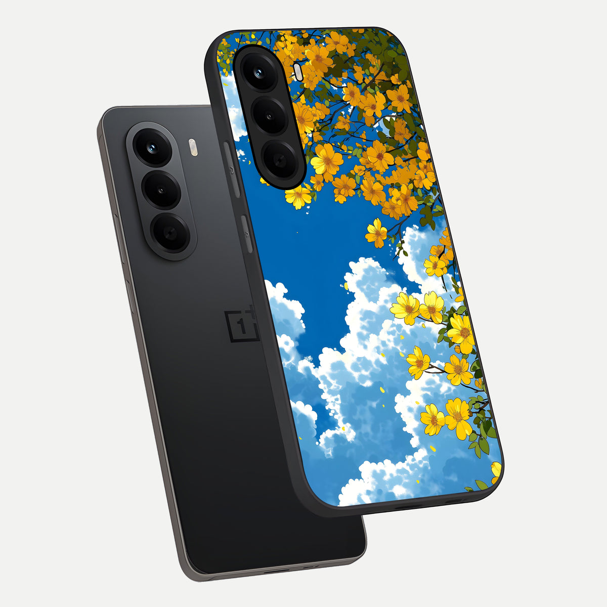  Golden Petal Sky phone case For OnePlus Nord CE 6 Lite showing premium glass back cover with detailed artwork