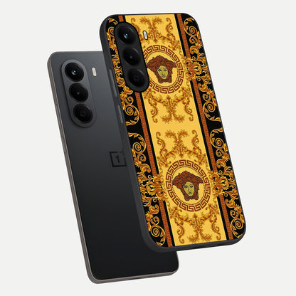  Golden Royal Heritage phone case For OnePlus Nord CE 6 Lite showing premium glass back cover with detailed artwork
