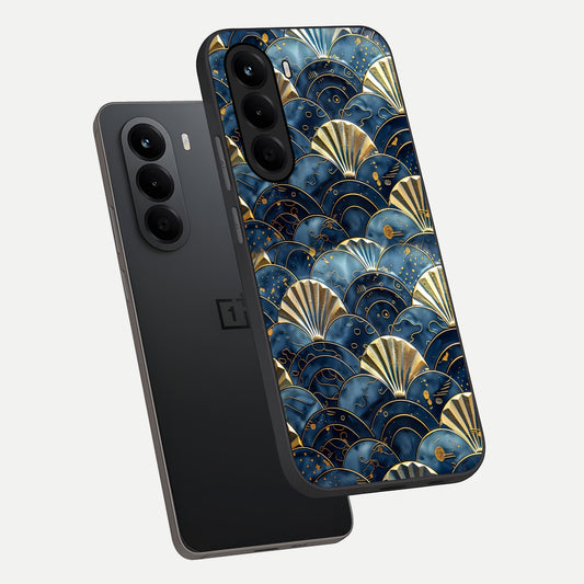 Golden Wave Luxe phone case For OnePlus Nord CE 6 Lite showing premium glass back cover with detailed artwork