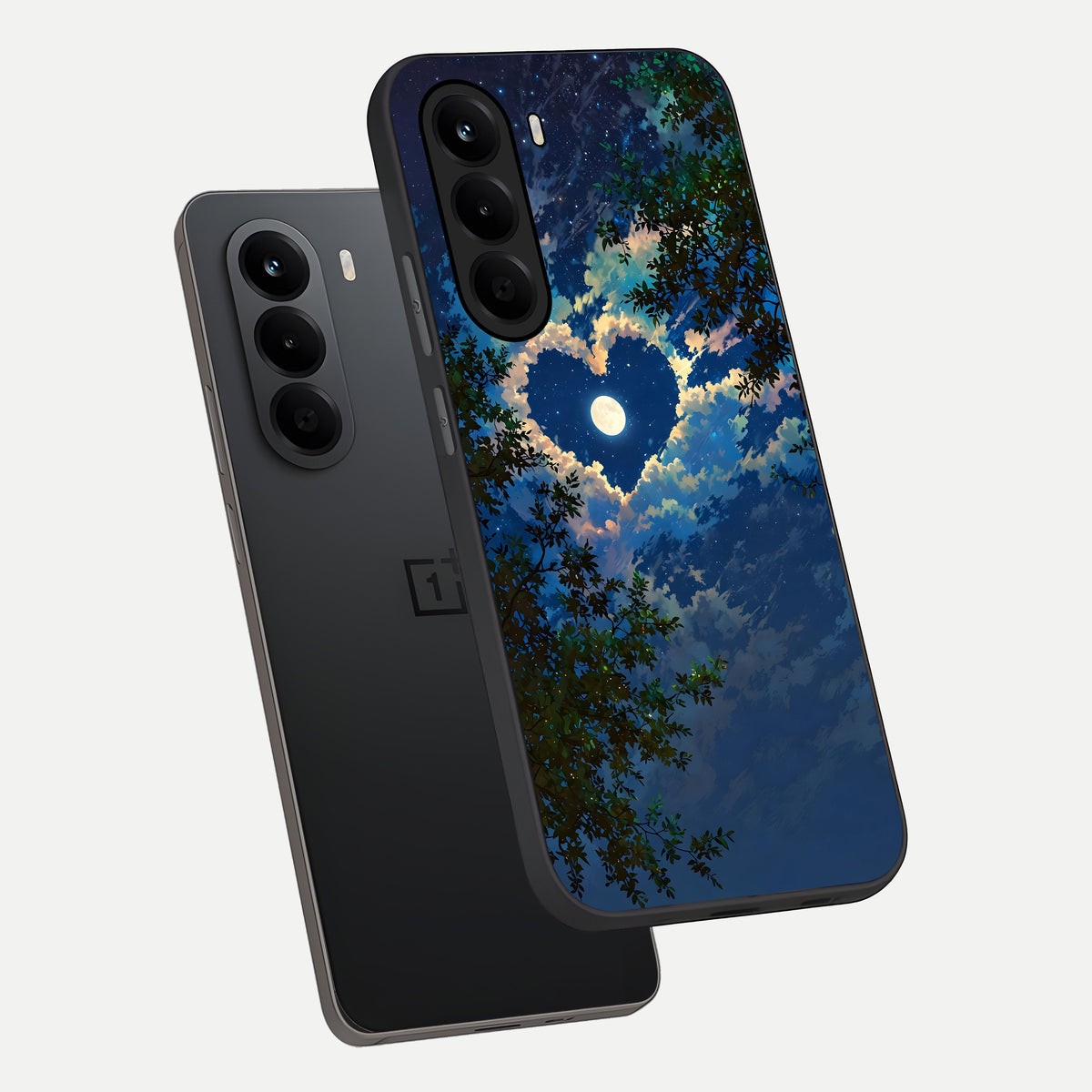  Heart With Moon Sky phone case For OnePlus Nord CE 6 Lite showing premium glass back cover with detailed artwork