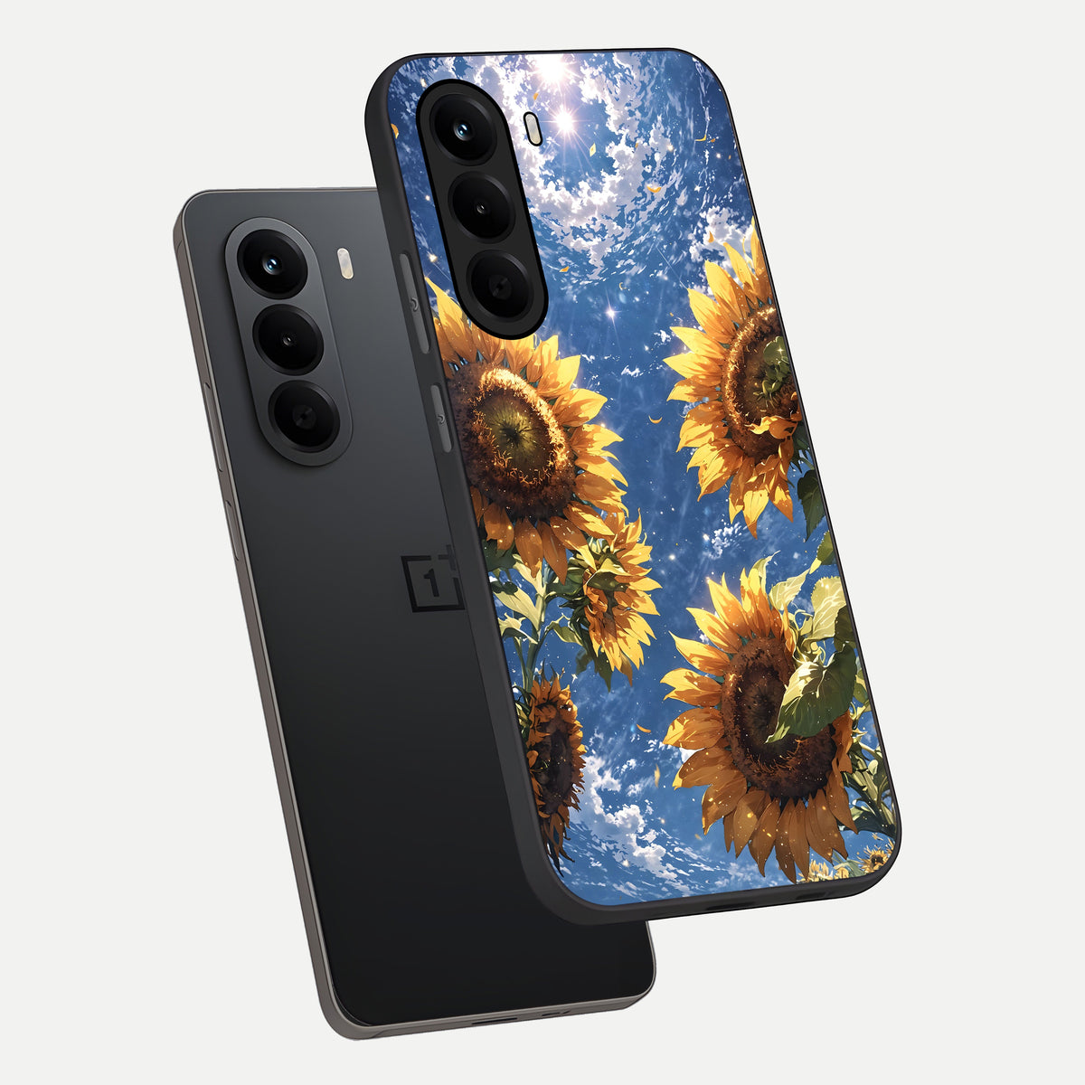  Heavenly Sunflower Rise phone case For OnePlus Nord CE 6 Lite showing premium glass back cover with detailed artwork