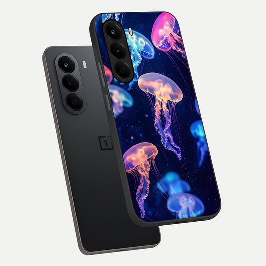  Jellyfish Pattern phone case For OnePlus Nord CE 6 Lite showing premium glass back cover with detailed artwork