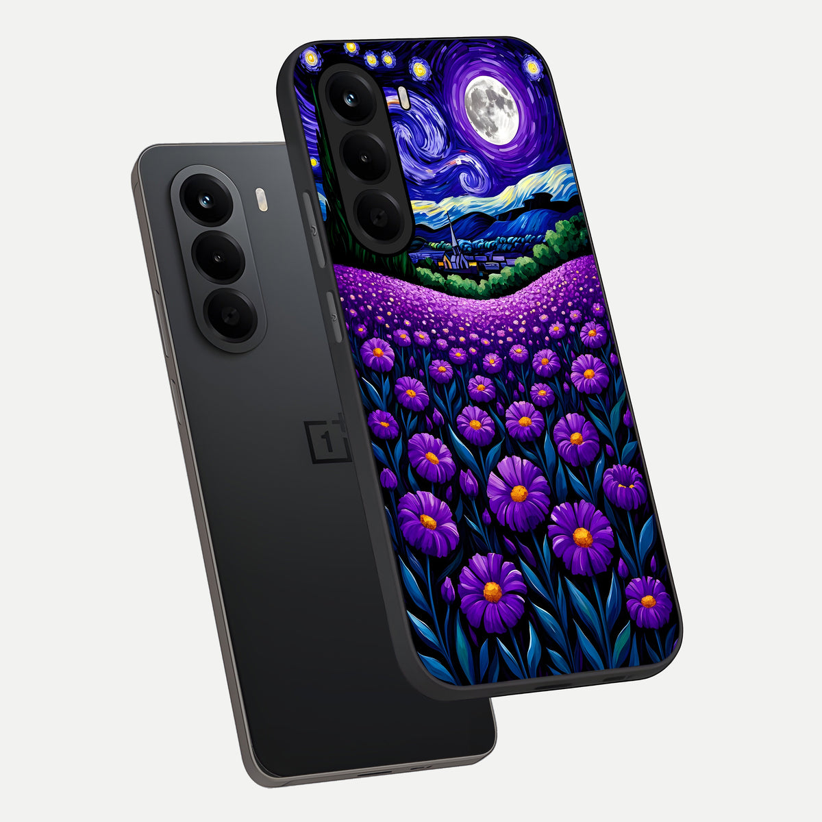  Lavender Moon Field phone case For OnePlus Nord CE 6 Lite showing premium glass back cover with detailed artwork