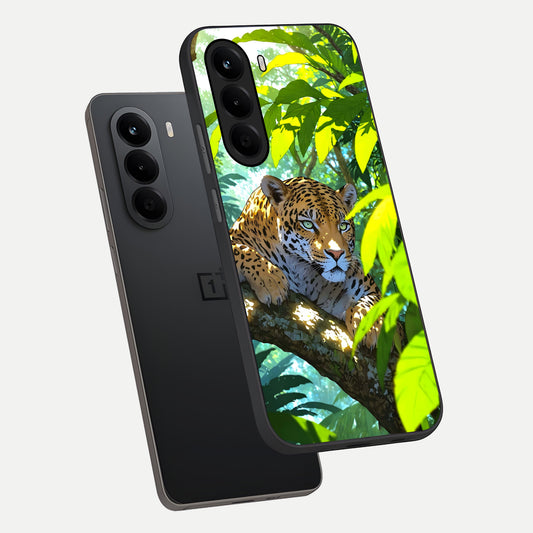  Leopard in Jungle phone case For OnePlus Nord CE 6 Lite showing premium glass back cover with detailed artwork