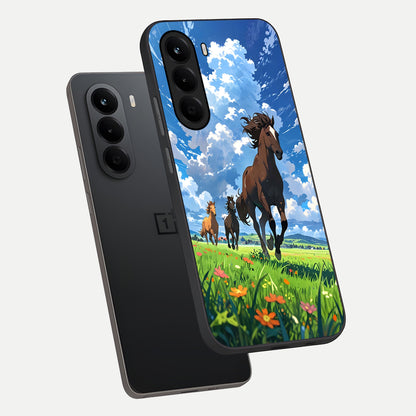  Majestic Horses Galloping phone case For OnePlus Nord CE 6 Lite showing premium glass back cover with detailed artwork