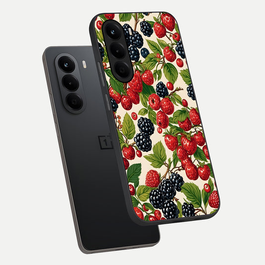  Mixed Berry Collage phone case For OnePlus Nord CE 6 Lite showing premium glass back cover with detailed artwork