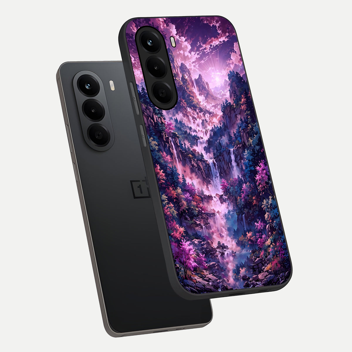  Mystic Cascade Peaks phone case For OnePlus Nord CE 6 Lite showing premium glass back cover with detailed artwork