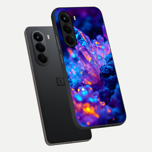  Neon Aura Shards phone case For OnePlus Nord CE 6 Lite showing premium glass back cover with detailed artwork